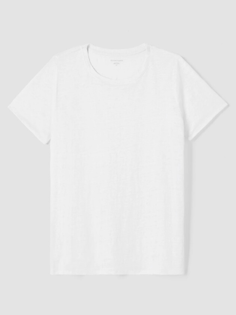 Eileen Fisher - Organic Linen Jersey Crew Neck Short Sleeve Tee - 1x